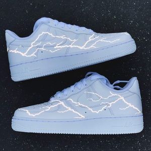 Reflective Lighting Bolt Custom Air Force 1